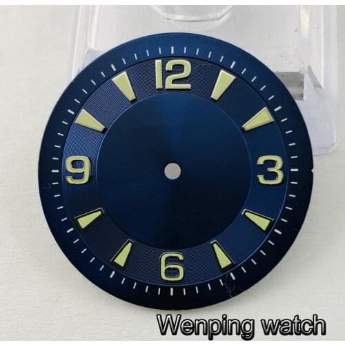 Corgeut 33.5mm sterile blue dial luminous dial fit ETA 2836 2824 ,Mingzhu DG 2813 3804,Miyota 8205 8215 821A 82 series movement