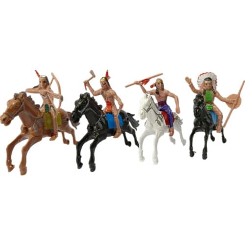 8Pcs Small Indian Horse Plastic Classic Toys Children Kids Toy Indians Military Soliders Model Figure