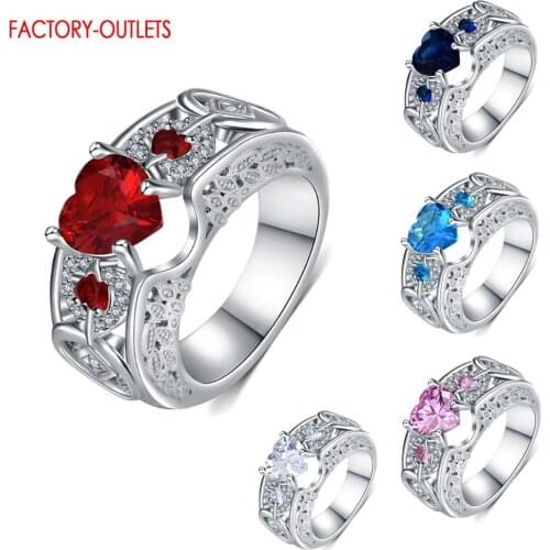 Fine Price Beautiful Female Jewelry Genuine 925 Sterling Silver Rings For Women Girls Wedding Engagement Shiny Crystal Rings