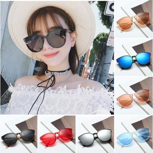 Korean Fashion Women Trend Retro Transparent Round Big Frame Sunglasses