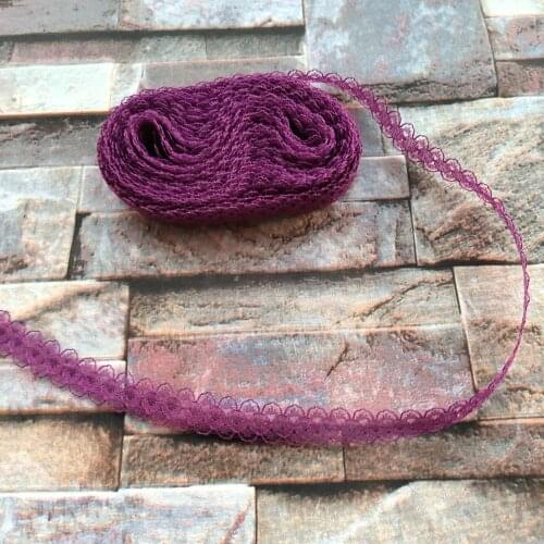 Beautiful Hot 10 yards 15mm Width Purplish Red Lace Ribbon Lace embroidery DIY Decoration For Clothes Sewing Accessories