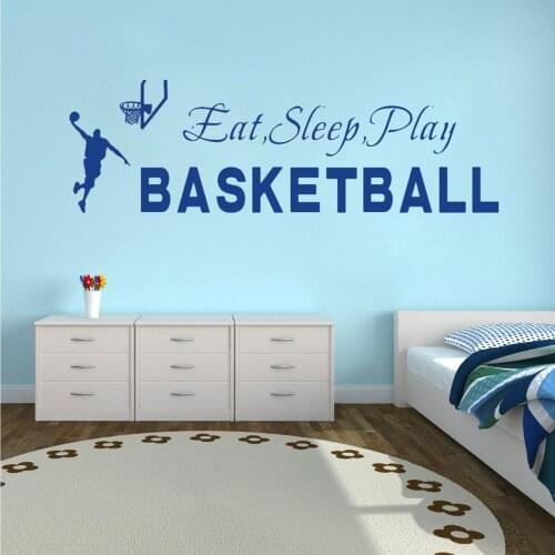 Eat Sleep Play Basketball Creative Wall Stickers Decal For Home Living Room Bedroom Decoration Wallpaper Decals Poster CX231