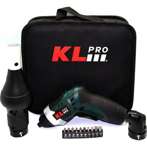 KLPRO KLNM3413 3.6Volt /1,3Ah Li-ion Rechargeable Screwdriver + Corner Adapter + Barbecue Bracket