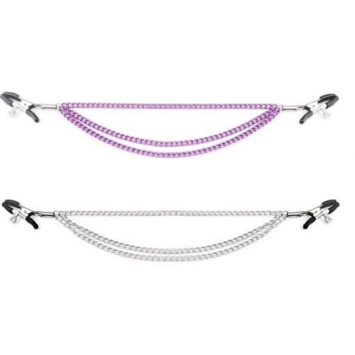 1 Pair Metal Bondage Nipple Clamps Chain Nipple Clips Labia Slave BDSM Women Toys Sex Games Sexual Game BDSM Breast Stimulation