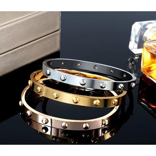 Simple Small Round Ball Cuff Bracelets & Bangle Charm Stainless Steel Gold Bangles For Women Female Party Jewelry Gifts