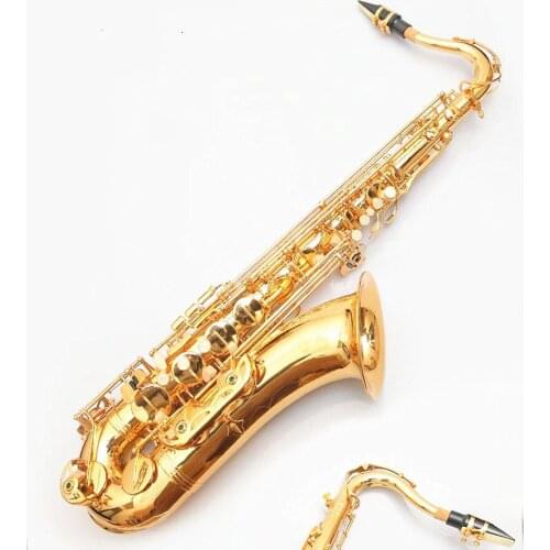 New Gold Best quality Tenor saxophone Lacquer Gold B Flat Music instrument Tenor saxophone professional Sax gift