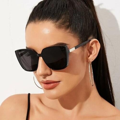 Luxury Big Cat Eye Sunglasses Women Brand Designer Retro Clear Sun Glasses For Female Oversized Black Shades Oculos De Sol