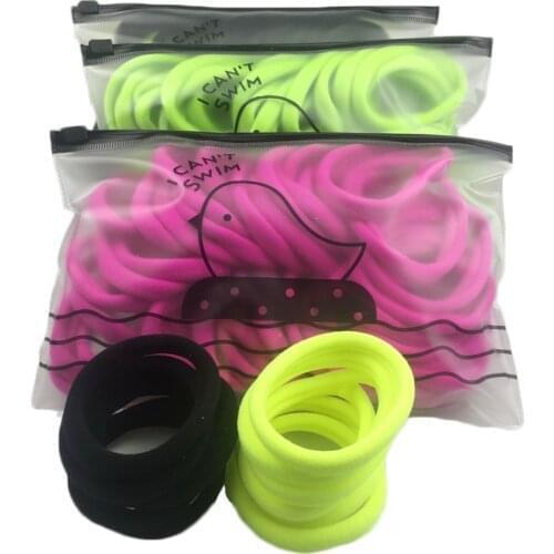 50Pcs/Pack Nylon Super Elastic Womens Hair Bands For Girls Hair Ties Rope Childrens Rubber Bands Kid Scrunchie Set Accessories
