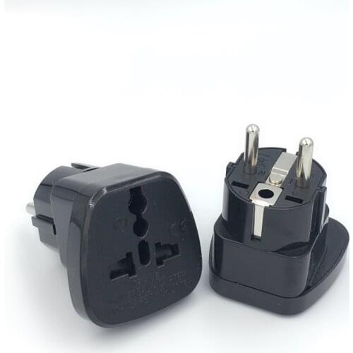 UTA Universal Travel Adapter European Plug International Power Socket Wall Electrical Connector with Safety Shutter