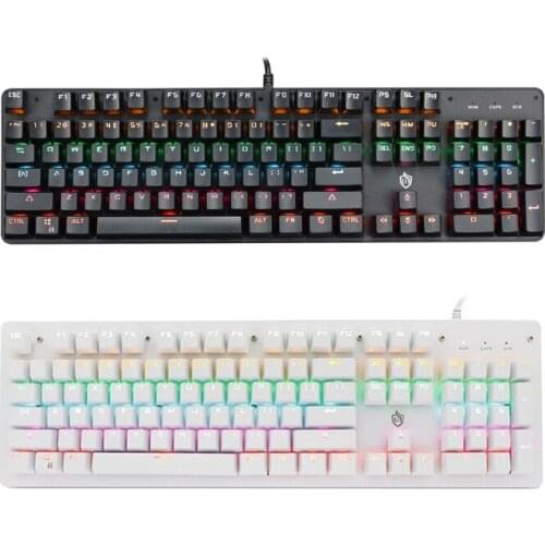 USB Wired Gaming Keyboard 104 Key Colorful LED Backlit Mechanical Keyboad Computer Laptop Luminous Keypad for Office
