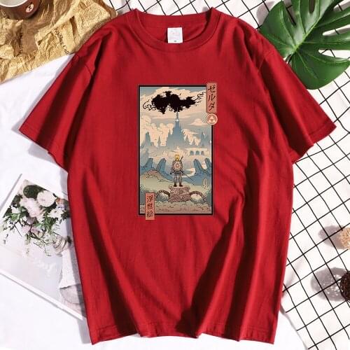 Japan Comics Ukiyo-E Print Womens T-Shirt O-Neck Tee Clothing Oversized Tees Clothing Comfortable Thin Section Women T Shirts