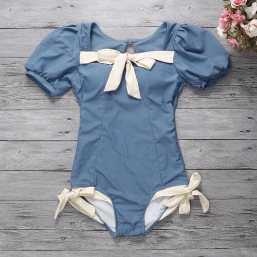 2021 Women Solid One Piece Swimwear Short Sleeve Bathing Suit Swimming Beachwear Monokini Ladies Swimsuit Holiday Wear Bodysuit