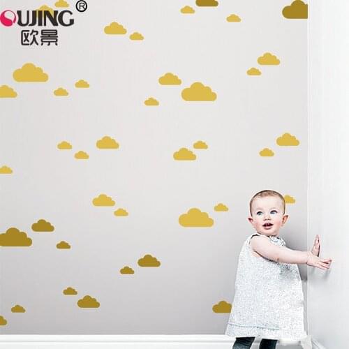 56pcs/set 1.5-5cm Cartoon Clouds Wall Stickers For Kids Room Baby Nursery Home Decor Bedroom Cute Clouds Wallpaper PVC Art Mural