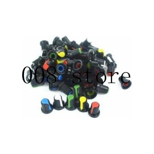 10Pcs 6mm Plastic Threaded Knurled Potentiometer Knobs Caps 15*17mm