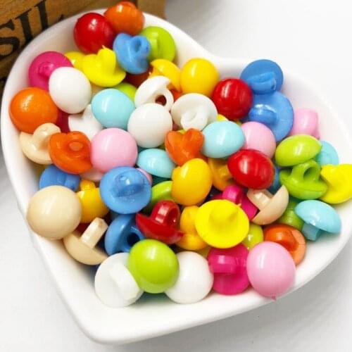 100pcs 10mm Mini Semicircle Plastic Buttons Sewing/Appliques/Baby Crafts Lots PT280