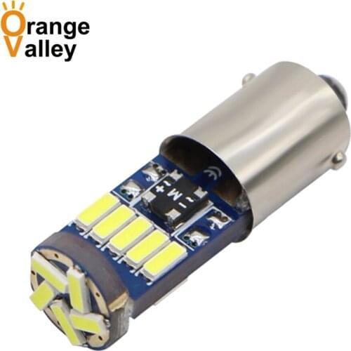 100pcs BA9S LED H6W 15 T4W LED For Car Rear Interior light 4014 SMD Auto License Plate Light Reading Lamp Non-Polarity DC12V