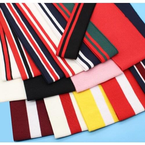 7.8*80CM Spring Summer Knitted Rib Fabric Jersy Trim For DIY Sewing Collar Hem Waistband 2PCS