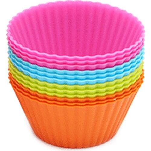 24pcs/Set Silicone Cake Mold Round Shaped Muffin Cupcake Baking Molds Kitchen Cooking Bakeware Maker DIY Cake Decorating Tools