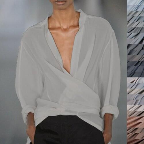 26Colors!Thin Solid Color Black Gray Brown Silk Crepe de Chine Fabric for Summer Dress Jacket Pants C053