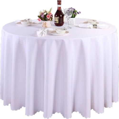 Free DHL 10 pieces 120 inch white polyester round tablecloth linen banquet table linen wedding decoration High Quality