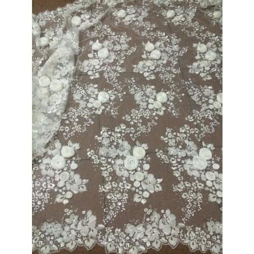 Free shipping elegant 3d flower French tulle lace Z-han547 African tulle lace (5yards/pc) with embroidery