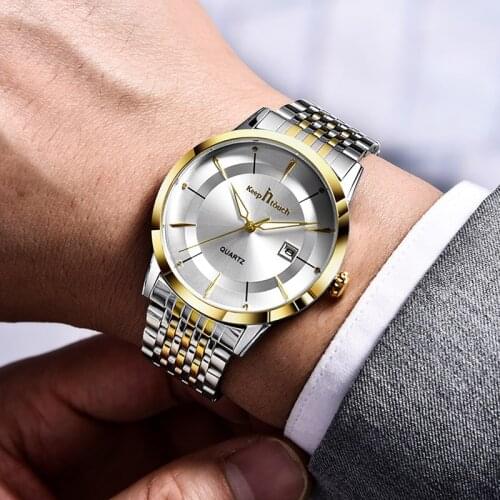 Mens Watches Fashion Business Men Quartz Wristwatches Luminous Waterproof Stainless Steel Watch Men Casual Relogio Masculino