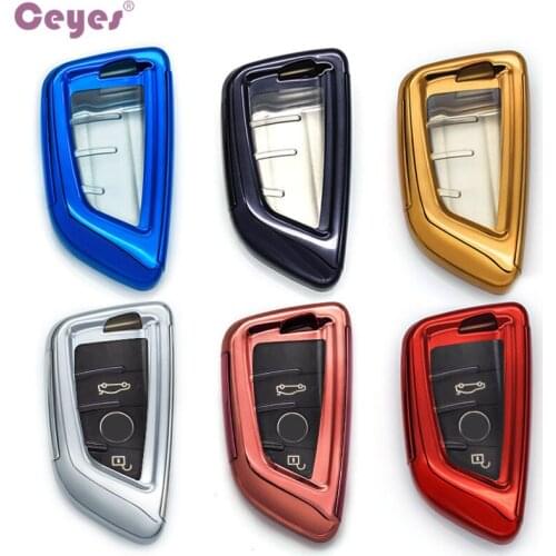 Ceyes New TPU And PC Bag Car Styling 3 4 Buttons Smart Shell Case For BMW X1 X5 X6 XDrive Accessories Auto Key Cover Car-Styling