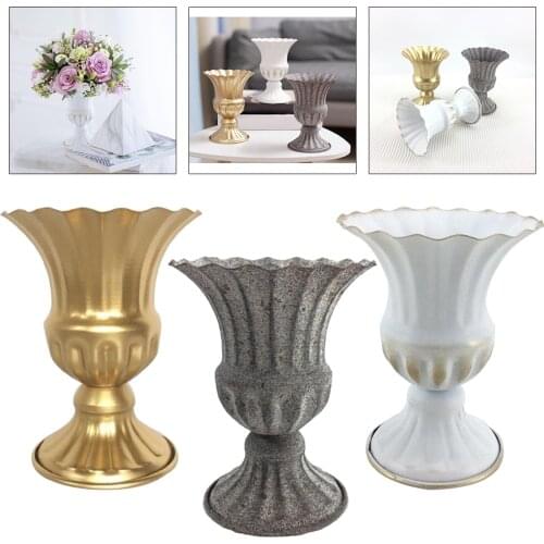 Elegant Retro Vase Metal Iron Flowerpot Dried Flower Vases Table Centerpiece Vintage Style Home Wedding Decor for Living Room