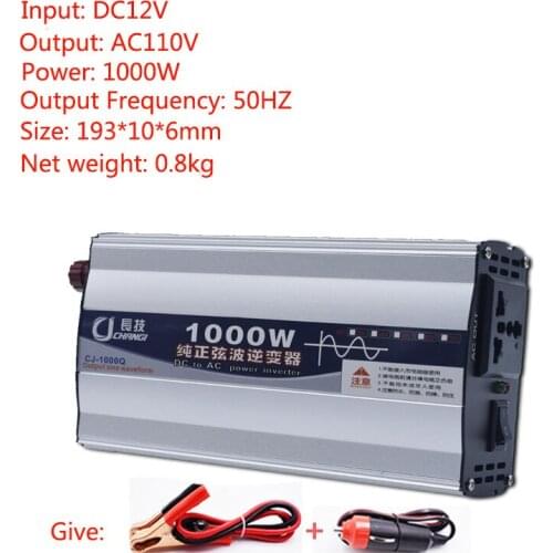 Pure Sine Wave Inverter DC12V Turn AC110V 1000W Voltage Transformer Power Converter Solar Inverter Without digital display