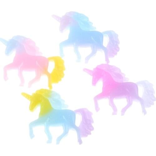 20Pcs Gradient Resin Unicorn Decoration Crafts Flatback Cabochon Scrapbooking Fit Phone Embellishments Accessories