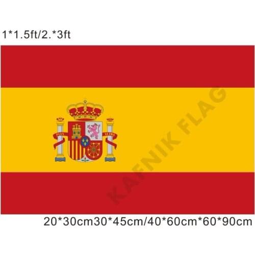 KAFNIK,free shipping 20*30/30*45/40*60/60*90cm small flags Spain flags and Banner for Countries World Event Decorative Flags