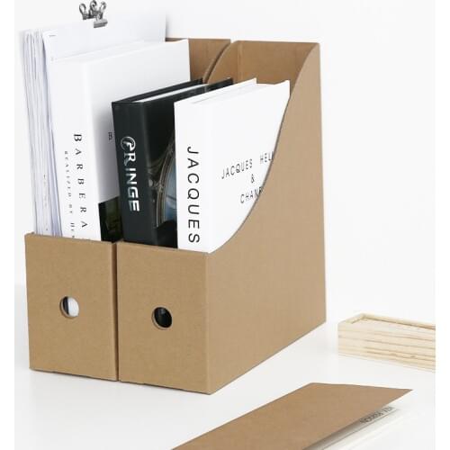 Cardboard Office Desktop Organizer Classification Box Student Books Magazine Folder Multi-function Office Supplies Storage Box