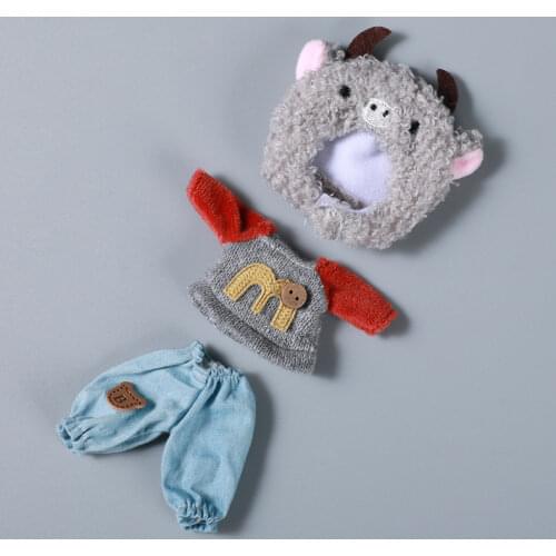 Ob11 Doll Clothes Set Cute Animal Costume 1/12 Rabbit Ear Skirt Pants Dress Up Costume Hat Clothes Doll Accessories