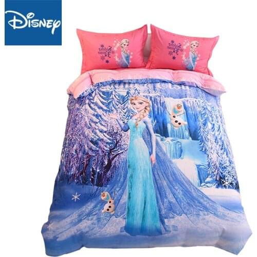 Frozen Elsa Printed Bedding Set Luxury Duvet Cover Set Design cotton Sanding Beding Set Boys girls Twin King Queen comforter