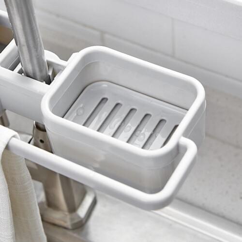 Kitchen Sink Dish Plate Drainer Soap Sponge Storage Rack Shelf Tray Organizer Drying Rack Adjustable Buckle Tray Organizer
