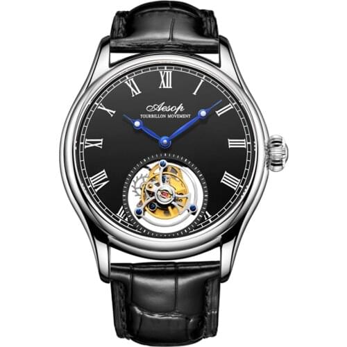 AESOP Tourbillon Mechanical Watches Flying Tourbillon Waterproof Skeleton Watch for Men Man Male Clock Man Watch montre homme