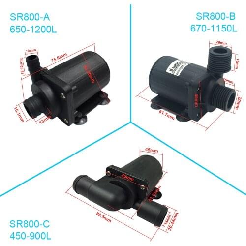 SR800A Water Pump SR800B Fountain Rockery SR800C Micro Household Cycling System 12V Booster Pump 24V USB Circulation Silent