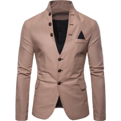 Men Sl-im Fits Social Blazer Spring Autumn Fashion Solid Wedding Dress Jacket Men Casual Business Male Suit Jacket Blazer Gentle