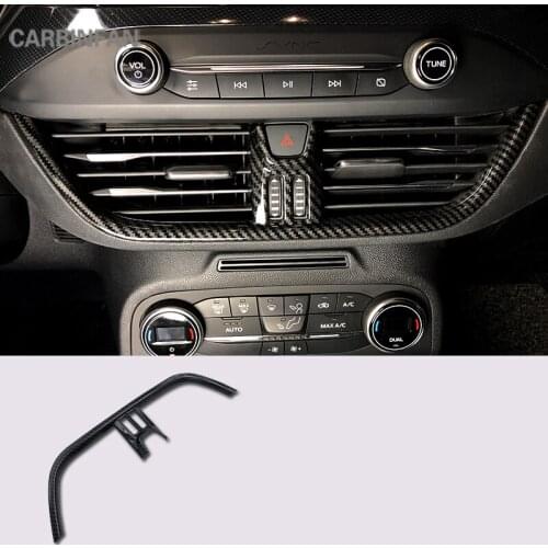 Carbon fiber Car warning lamp Button Switch frame Cover Trim Sticker car Interior stylings 1pcs For Ford Focus 2019 2020 C1442