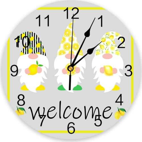 Gnome Summer Fruit Lemon 3D Wall Clock Modern Design Living Room Decoration Kitchen Clock Art Wall Watch Home Decor