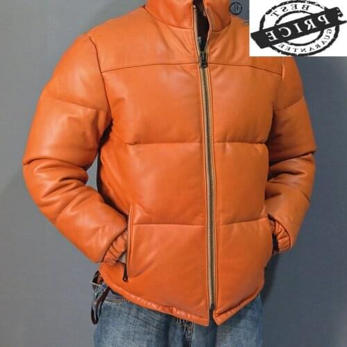 Real Vintage 100% Leather Jacket Men Short Real Cow Leather Coat Warm Mens Down Jacket Winter Clothes 2021 Veste Homme 6