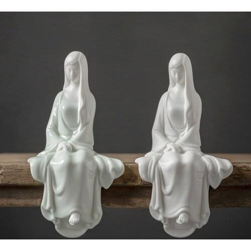 New Chinese Zen Female Ceramic Character Decoration Home Living Room Incense Burner Decoration Table Decorations Kung Fu Tea Set