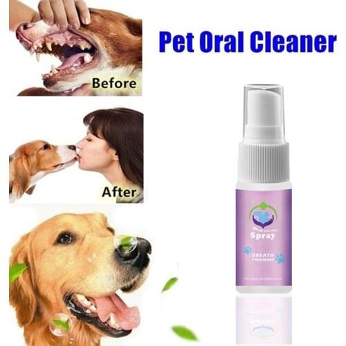 Dog Breath Freshener Pet Oral Care Spray Teeth Cleaner Mouthwash Toothbrush Tooth Care can CSV