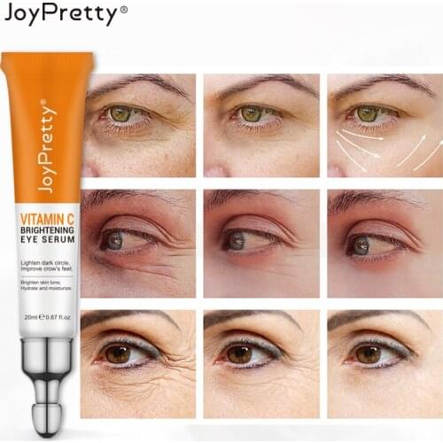 JoyPretty Whitening Eye Cream Moisturizing Vitamin C Serum Remove Fine Line Eye Bags Lightening Dark Circles Hydrating Skin Care
