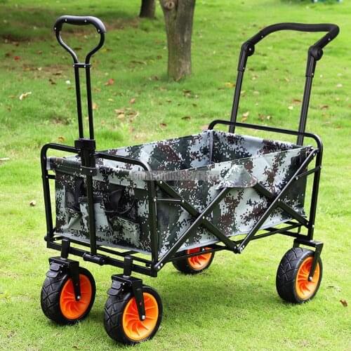 Outdoor Four-wheel Folding Portable Photography Trolley Rod Beach Fishing Shopping Grocery Cart Camping Camp Car