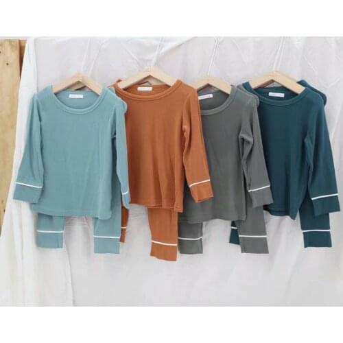 Unisex Kids Pajamas Sets Cotton Boys Sleepwear Suit Autumn Girls Pajamas Long Sleeve Pijamas Tops+Pants 2pcs Children Clothing