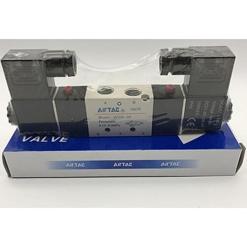 AIRTAC 4V220-08 5 Way 2 Position 1/4" Pneumatic Solenoid Valve DC12V DC24V AC110V AC220V