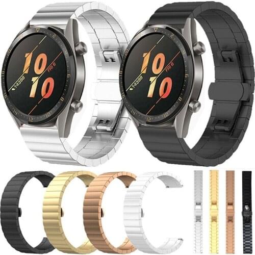 Men Women Watch Band Strap Stainless Steel 42mm 46mm for Huawei GT GT2 Watch Belt with Butterfly Buckle Clasp