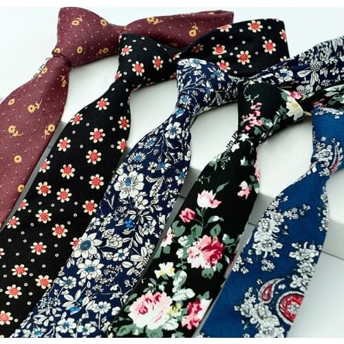 SHENNAIWEI New high quality mens cotton print tie 6cm European style fashion casual neckties bridegroom groomsman