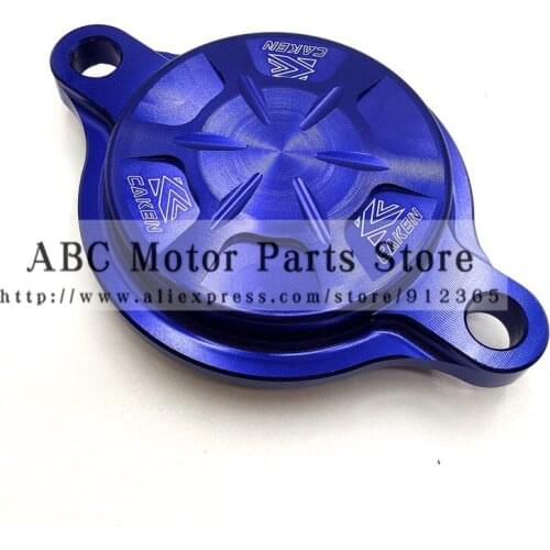 Blue CNC Billet Engine Oil Filter Cover For YZF450 /10-15 YZF250 /14-16 spare parts dirt pit bike Motocross Racing Bike YAMAHA